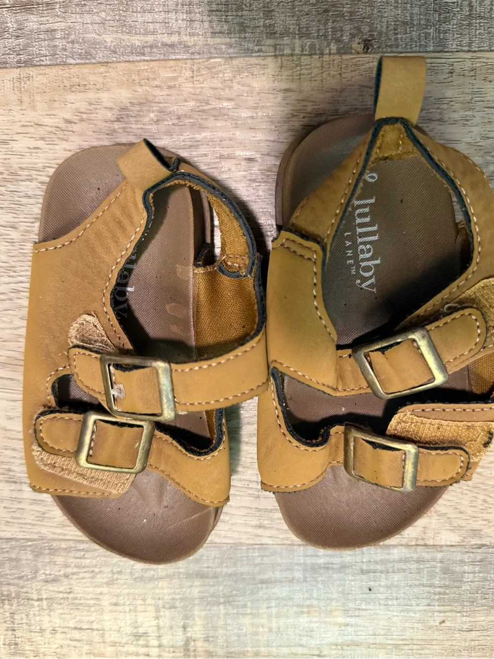 Tan Buckle Girls Lullaby Sandals Size 5T